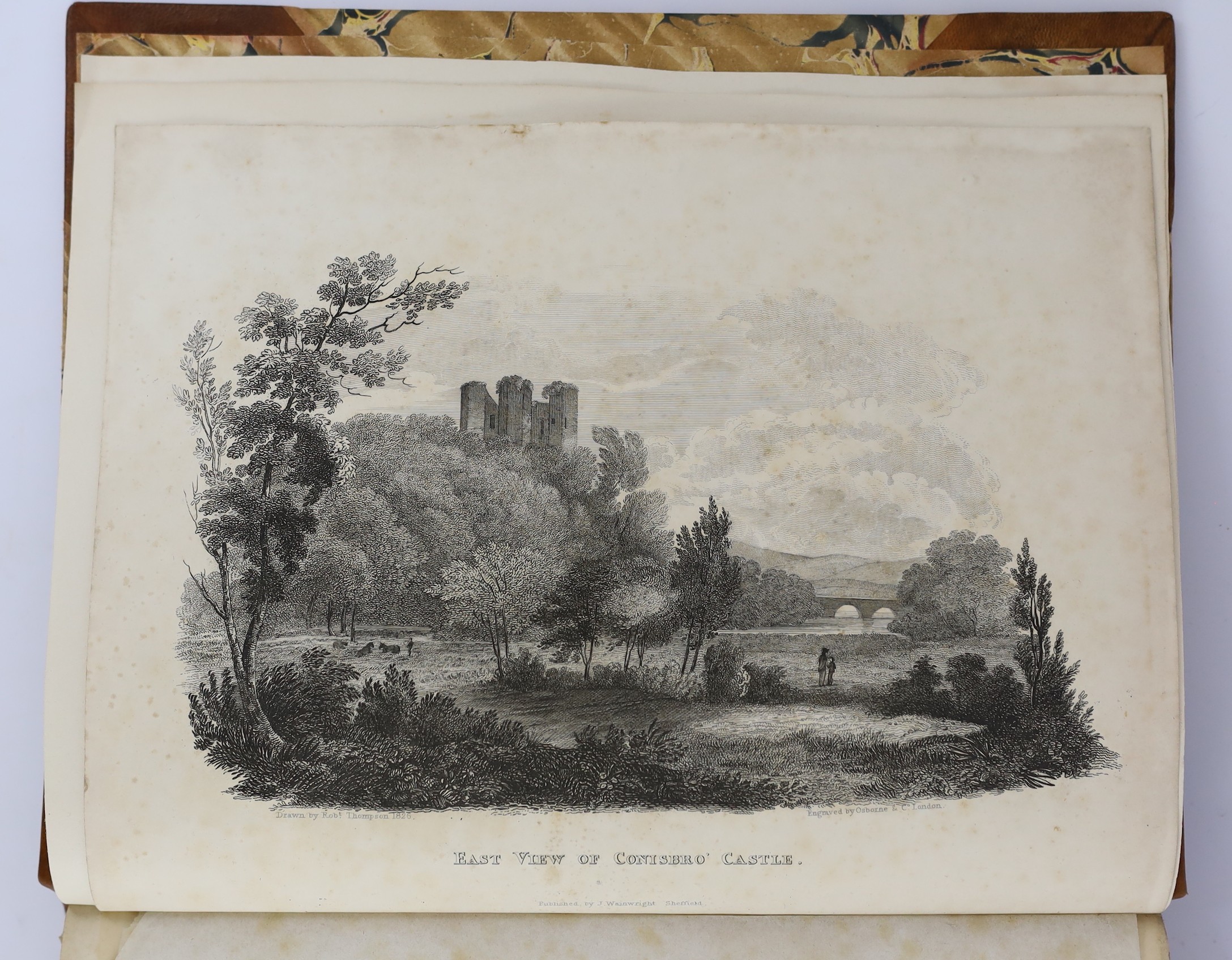 YORKSHIRE - Wainwright, John - Yorkshire. An Historical and Topographical View of the Wapentake of Stafford and Tickhill, 4to, rebound half calf, with engraved frontis and 3 plates, Sheffield, 1826 and Graves, John, Rev.